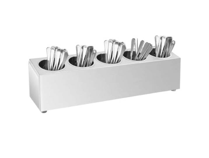 HGFDSAWE Besteckhalter 5 Fächer Edelstahl Organizer für Küche Silber Herausnehmbare Einsätze, Rutschfeste Gummifüße, Korrosionsbeständig