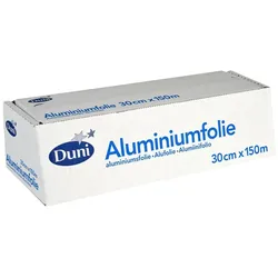 6x DUNI Aluminiumfolie, Abrollkarton 0,3 x 150 m, 12 μ Silber