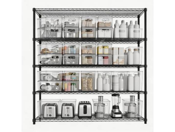 Koioplie Metallregal 150x60 cm Karbonstahl 5 Ebenen Höhenverstellbar Pulverbeschichtung, rostbeständig, stabile Konstruktion, flexibel anpassbar