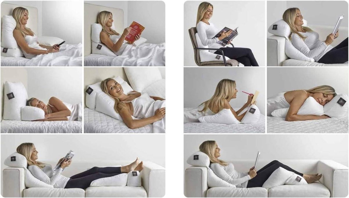 Ergonomisch Wigkussen voor Volwassenen - Geel - Leeskussen voor Ontspannen Zitten