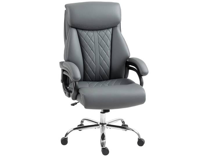 Homcom Chefsessel aus PU-Leder Anthrazitgrau, Füllung: Federn, 68x123x71 cm, Büromöbel, Bürostühle, Chefsessel