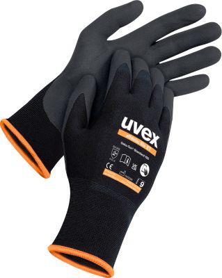 Schutzhandschuh Uvex athletic lite xt, 10 Paar, EN 388, Hitzeschutz bis 100°C, Touchscreen-tauglich, Mikroschaum-Beschichtung, schwarz, Größe 6