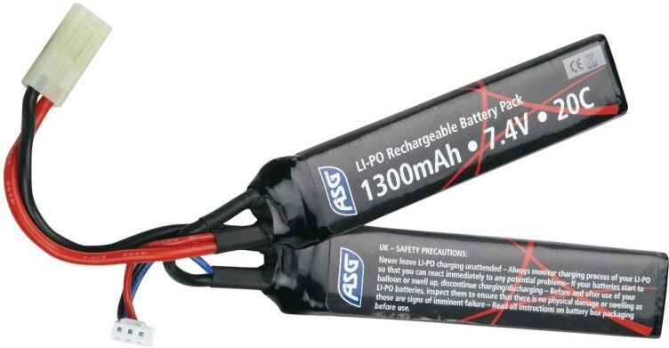 ASG LiPO Batteri 7,4V 1300mAh 2 Sticks