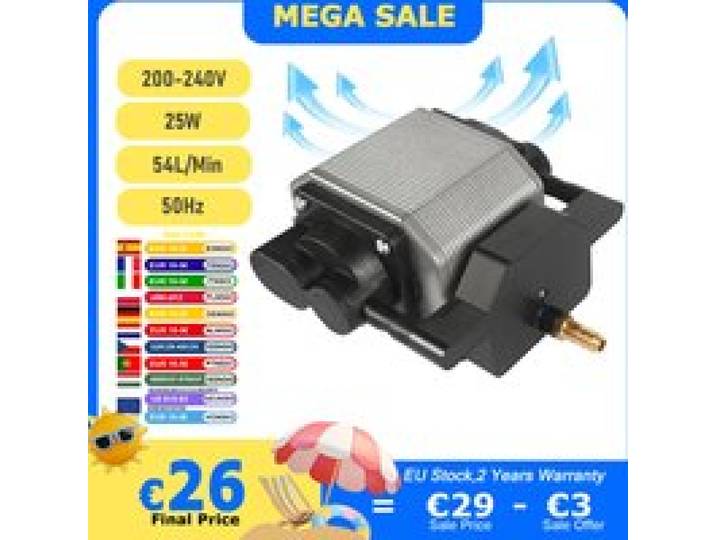 NEJE 54L/Min Laser Air Assist Pomp 25W 220-240V Luchtcompressor Aquarium Zuurstof Pomp Snelheid instelbaar Voor Lasergravure