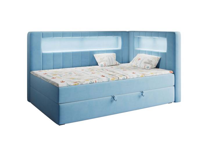 BOXSPRINGBETT JUNIOR GOLD 3 90/200 Blau - rechte Seite