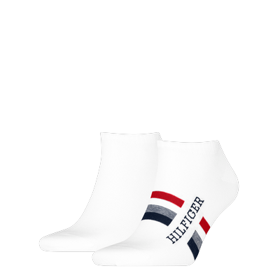 Sneakersocken TOMMY HILFIGER "TH MEN SNEAKER 2P HILFIGER TAB", Herren, Gr. 39-42, weiß, Baumwollmischung, normal, Socken Sneakersocken, Atmungsaktiv, Markenlogo