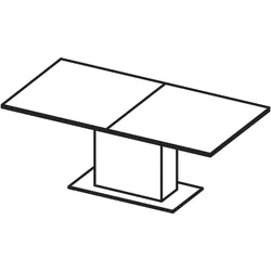 Pöttker, Tischplatte, Ausziehtischführung BASIC SYNCHRON,ohne Bremse,Auszugslänge 1081 mm,verzinkt (108.10 x 56.10 cm)