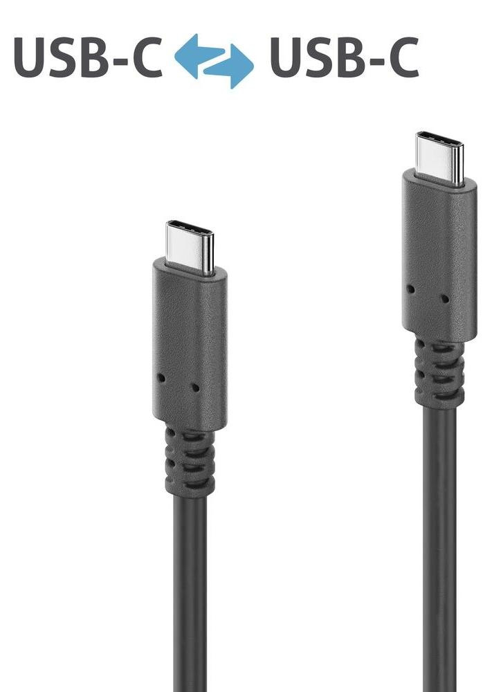 PureLink USB-C naar USB-C kabel USB 3.2 Gen 1, 1,5 meter, Zwart