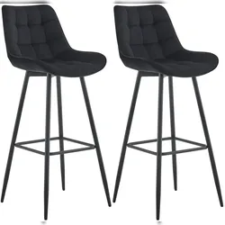 CLP 2er Set Barhocker Dartford schwarz/Samt