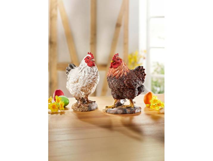 Huhn aus Polyresin, Braun