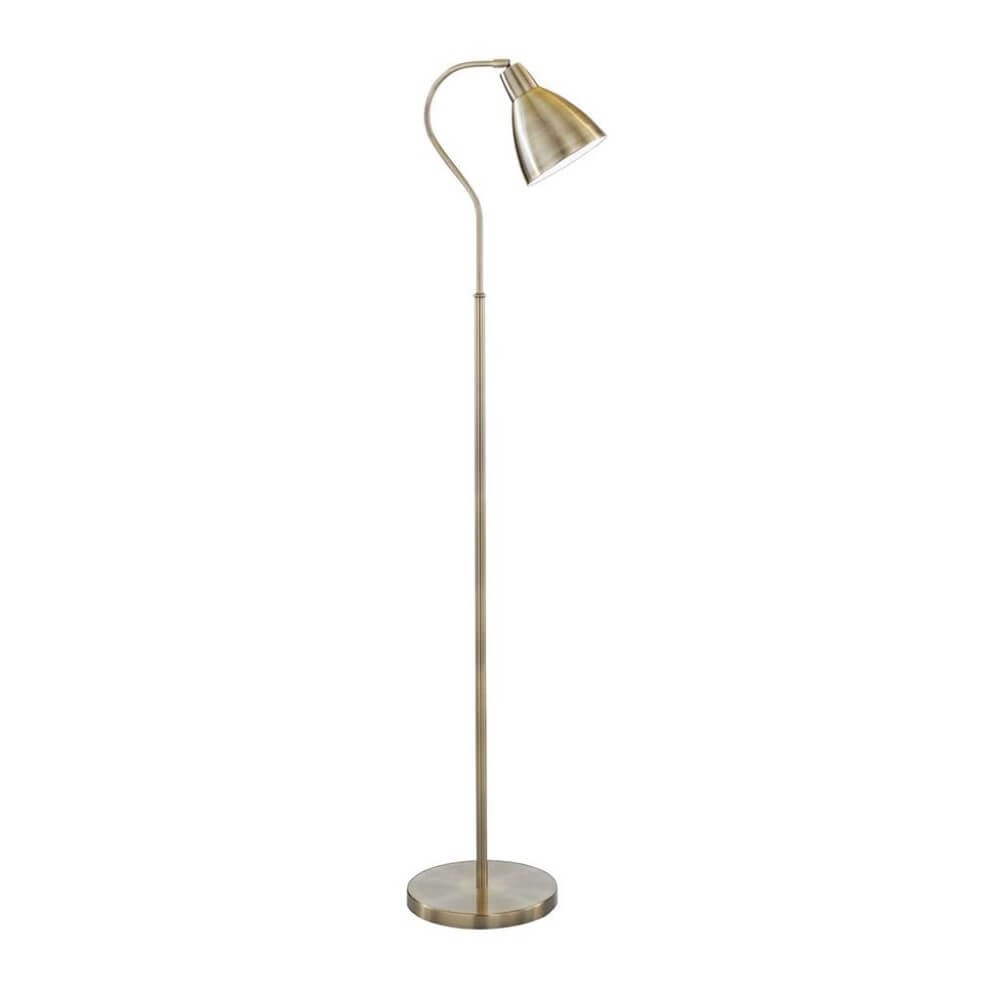 Searchlight Klassieke verstelbare vloerlamp in brons en goud/messing