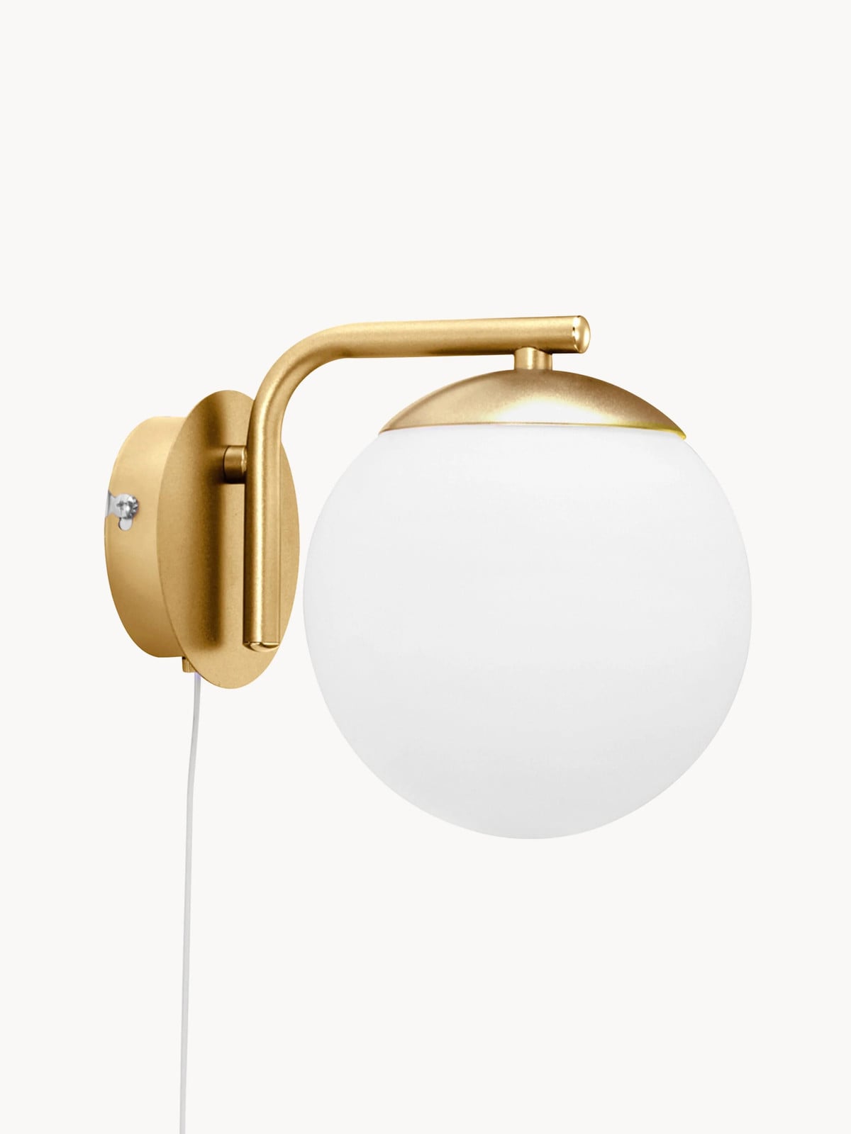 Nordlux Wandlamp Grant in Wit en Goud/Messing met Glazen Bol