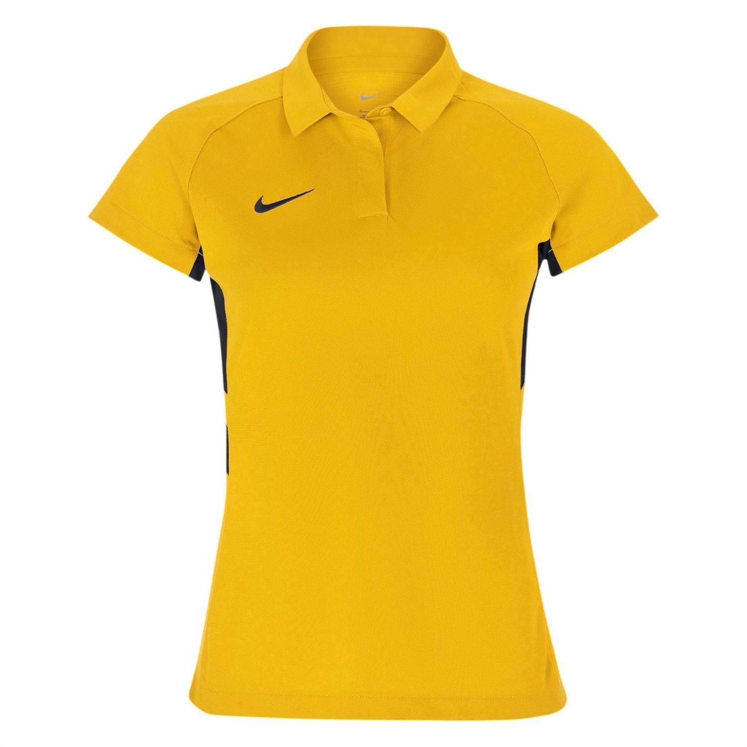 Nike Raglan-poloshirt met contrasterende panelen voor dames (Tour Geel/Zwart)