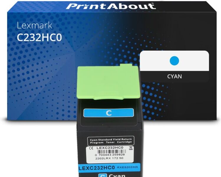 PrintAbout Toner kompatibel mit Lexmark C232HC0 - Cyan - Hohe Kapazität