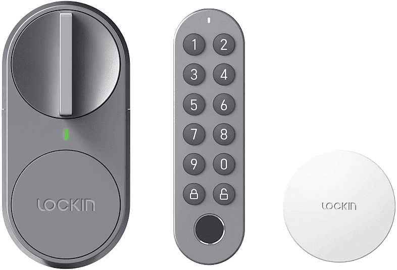 Cerradura electrónica - Lockin Pack retrofit DIY Inteligente + Teclado dactilar Bridge, WiFi, Bluetooth Gris