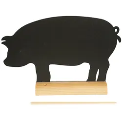 Securit® Silhouette Schwein Kreidetafel – Mit Kreidemarker – Holzbasis
