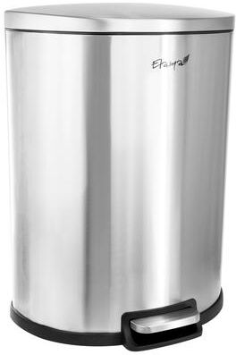 Elama 50Litter 13 Gallon Half Circle Stainless Steel Step Trash Bin with Slow Close Mechanism in Matte Silver