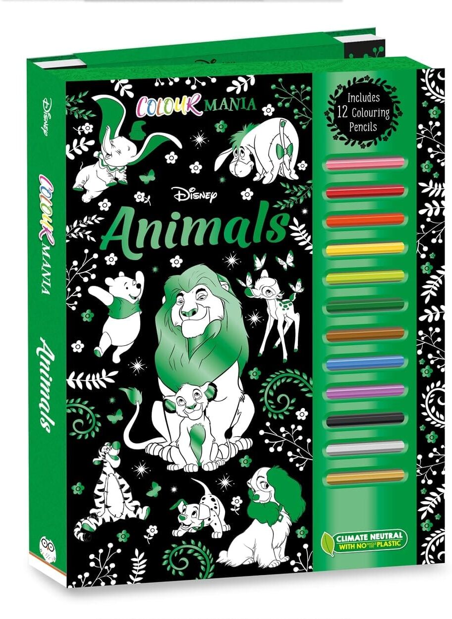 Disney: Animals Colouring Book With 12 colouring pencils! by Walt Disney - Ages 10-18 - Paperback Igloo Books