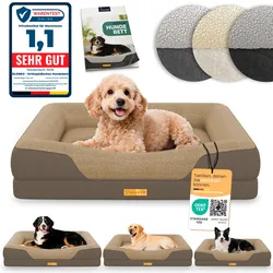 ELONEO Orthopädisches Hundebett, Braun - Größe S