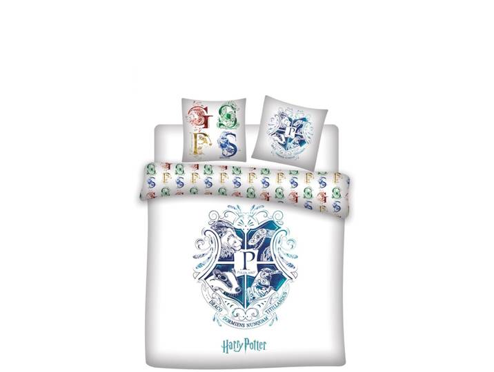 Harry Potter Dekbedovertrek - Hogwarts wit Polyester