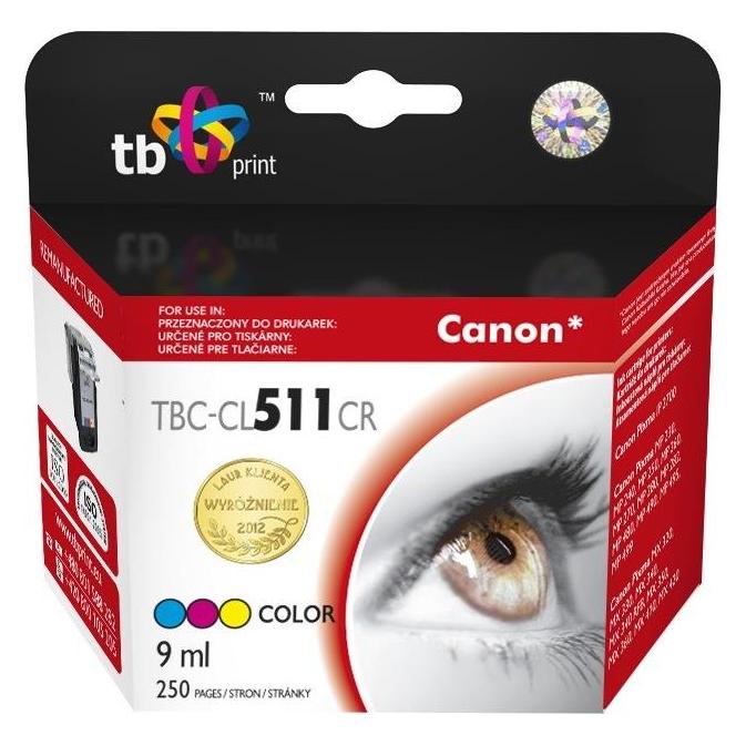 Print TBC-CL511CR ink cartridge 1 pc(s) Blue, Purple, Yellow (C, M, Y) (TBC-CL511CR)