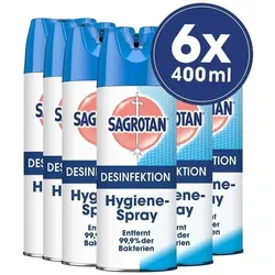 Sagrotan Hygiene Spray 400ml Desinfektionsspray Reinigungspray Aerosol 6er Pack