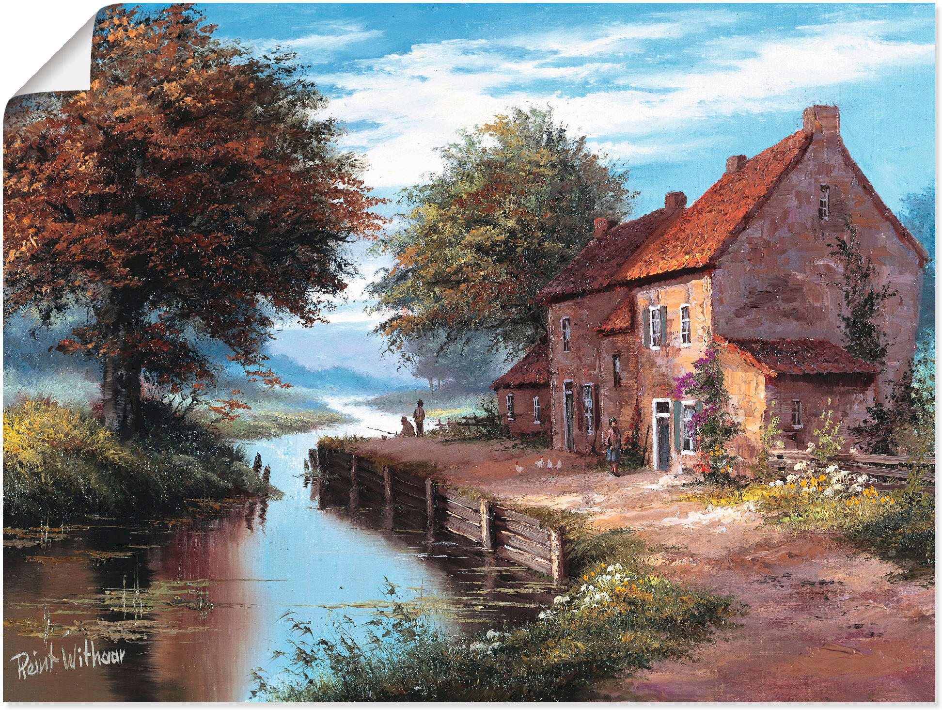 Wandbild ARTLAND "Früher Morgen", blau (farbe bild(er): blau), B:80cm H:60cm, Bilder, Wandbild, als Leinwandbild, Poster in verschied. Grössen farbe bild(er): blau B/H/T: 80cm x 60cm, Poster Gewässer Querformat, 1 Stk.
