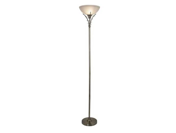 Linea Deckenfluter, Antik Messing Stehleuchte/Säure Glas Antique Brass plattiert