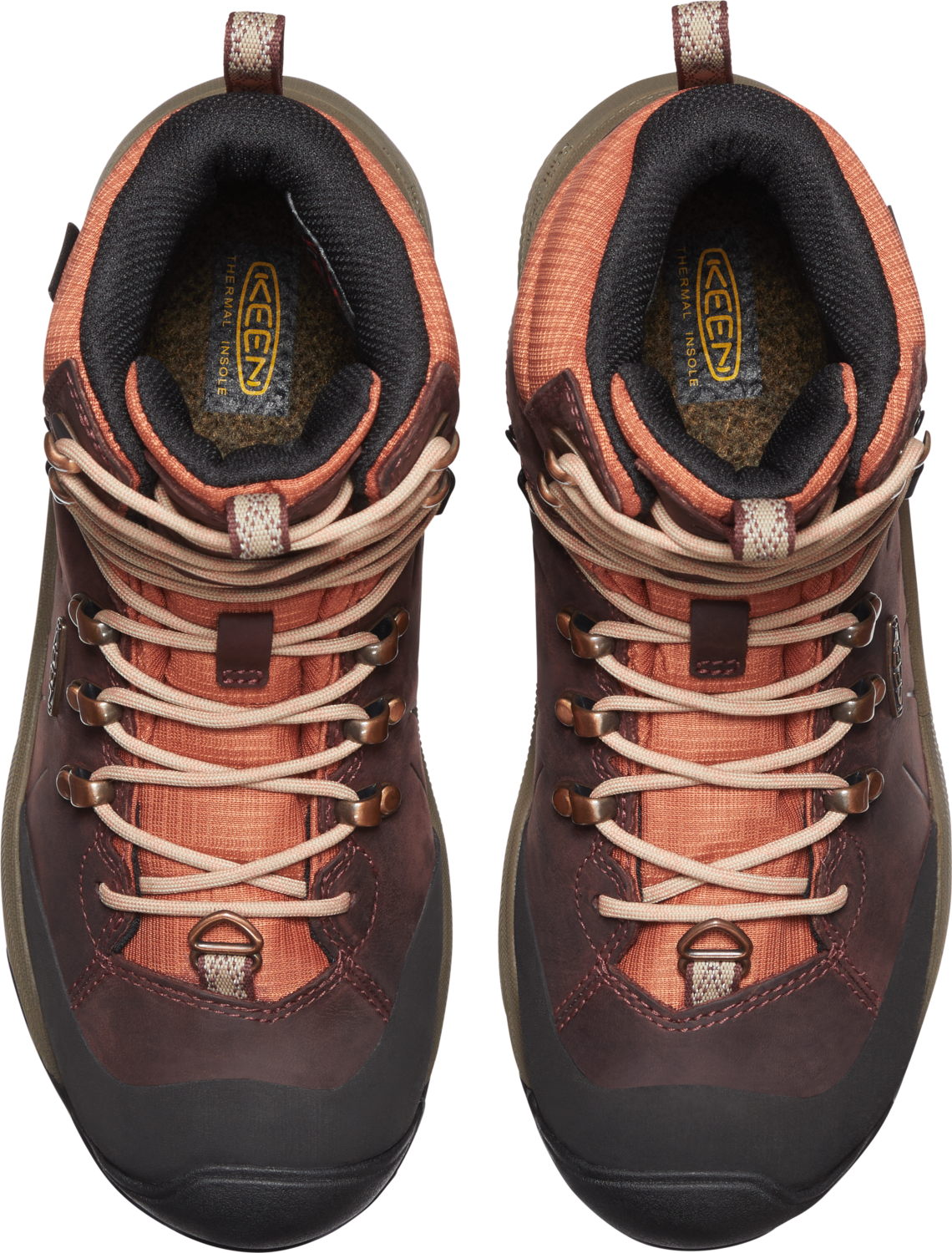 Winterstiefel KEEN "REVEL IV MID POLAR", Damen, Gr. 40, rot (andorra, safari), Leder, Schuhe Winterstiefel, Snowboots, Winterboots, Winterschuhe, wasserdicht andorra, safari 40