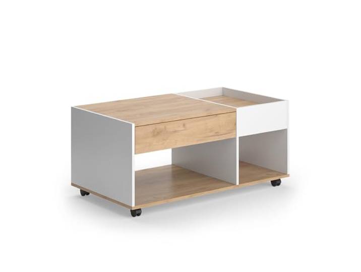 Vicco Couchtisch Maik, Goldkraft Eiche/Weiß, 110 x 60 cm
