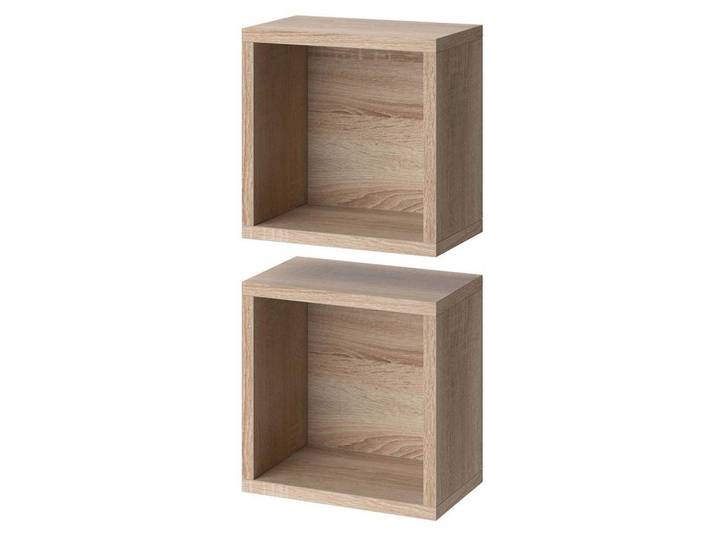 Vicco Wandregal Senyo Sonoma 25 x 25 cm 2er Set, Sonoma Eiche, Rechteckig, 25x25x15 cm, Badezimmer, Badmöbel, Hängeschränke