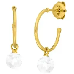 LEAF - OHRRINGE - CREOLE - flying gem, bergkristall, gold