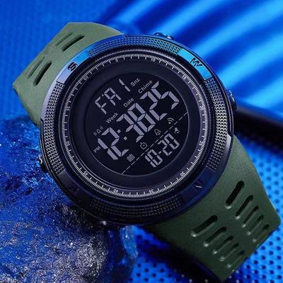 ModernMart Tactical Digital Sports Watch For Men Waterproof LED Multifunction Military Style Watch blue