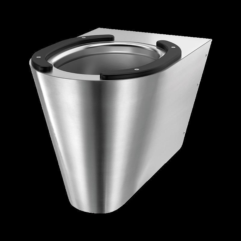 Delabie WC S21 S wandh. Edst. 1.4301 satiniert +2 Sitzbacken schwarz