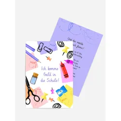 Einladungskarten Schulanfang selbst gestalten mit Spruch und Fotos im Onlinedesigner bei Meine-Kartenmanufaktur.de