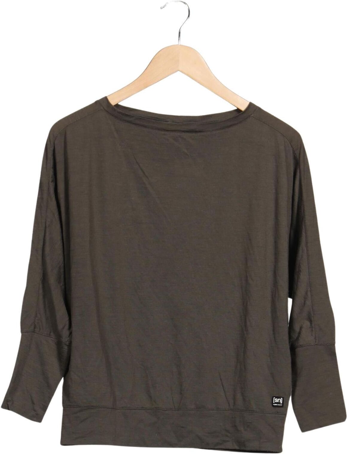 Super natural Damen Langarmshirt, Grün, Gr. M, Schurwolle - Second Hand