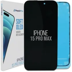 RepairPro iPhone 15 Pro Max Replacement Screen (120Hz) Soft OLED (Display, Apple iPhone 15 Pro Max), Mobilgerät Ersatzteile