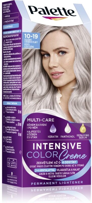 Schwarzkopf Palette Intensive Color Creme coloration cheveux permanente teinte 10-19 Cool Silver Blonde 1 pcs