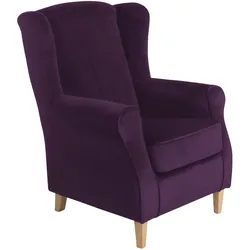 OHRENSESSEL Karlen Bezug Samtvelours Buche natur / purple