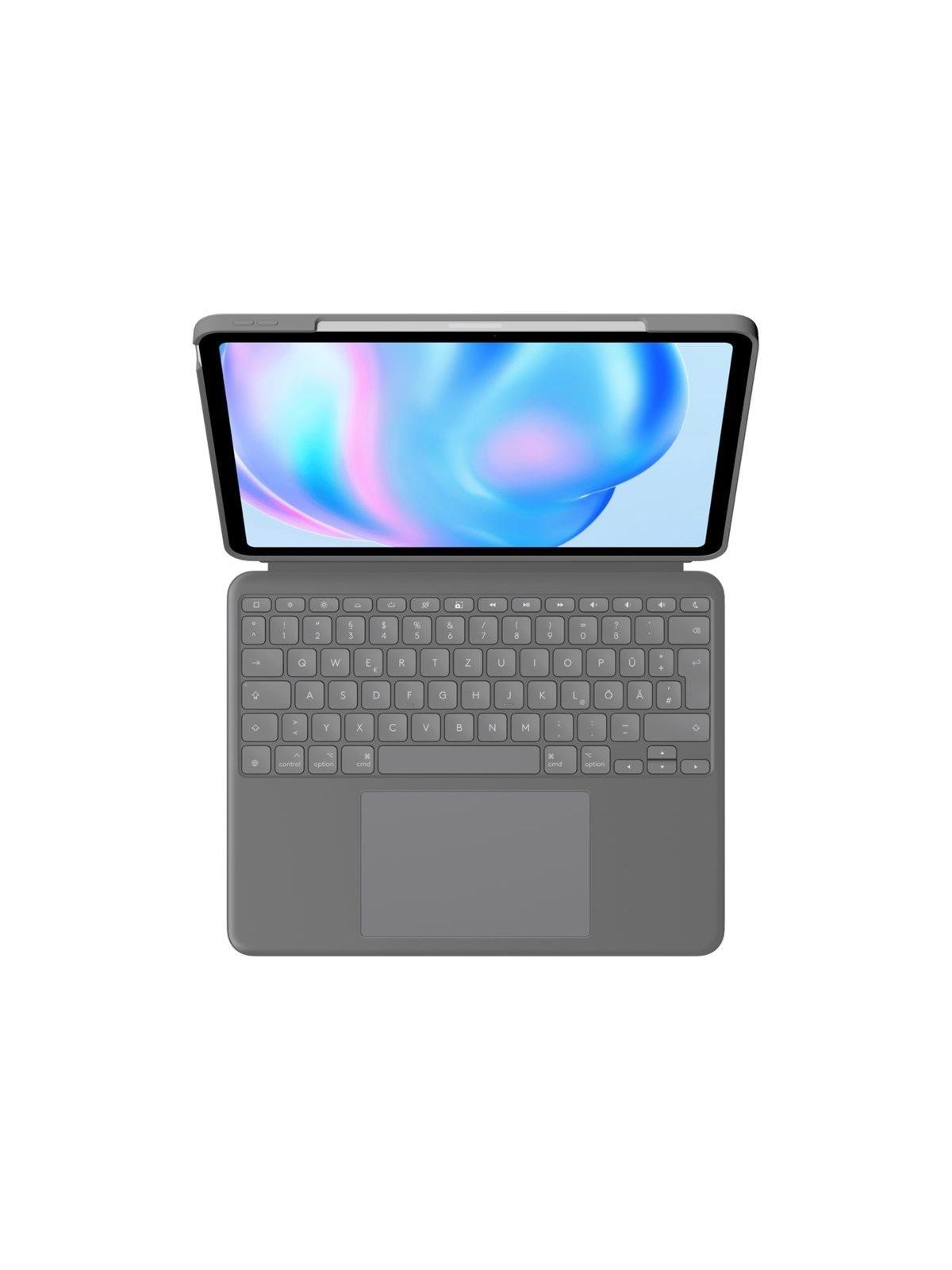 Logitech Combo Touch for iPad Air 13" (M2) - Oxford Grey - Tastatur & Folio-Set - Deutsch - Grau
