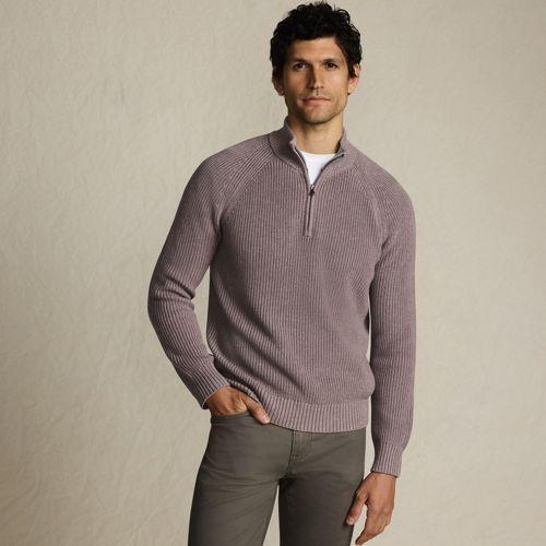 DRIFTER Pullover mit Reißverschluss, Herren, size: regular, Braun, Baumwolle, by Lands' End