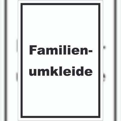 HB-Druck Familienumkleide Aufkleber mit Text hochkant A0 (841x1189mm)