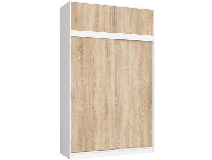Raumhirsch Furniture Kleiderschrank Weiß, Eiche Sonoma 245/150/60, Rechteckig, 150x245x60 cm, Schlafzimmer, Kleiderschränke