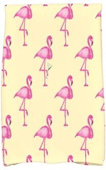 E by Design 18 x 30 inch Flamingo Fanfare Martini Animal Print Kitchen Towel