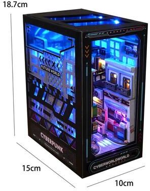 Inspire Select DIY Dollhouse Book Nook Kit Wooden Puzzle Bookshelf Insert Decor tc36