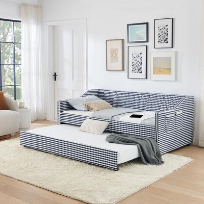 3-in-1 Versatile Sofa Bed Daybed with Pull Out Trundle and Side Storage