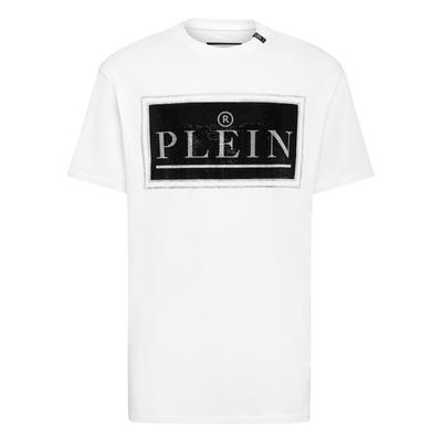 T-Shirt PHILIPP PLEIN "Kurzarm-Rundhals-T-Shirt", Herren, Gr. 3XL, 01, weiß, Obermaterial: 100% Baumwolle, Shirts T-Shirt