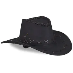 Relaxdays 10 x Cowboyhut Fasching schwarz Schwarz