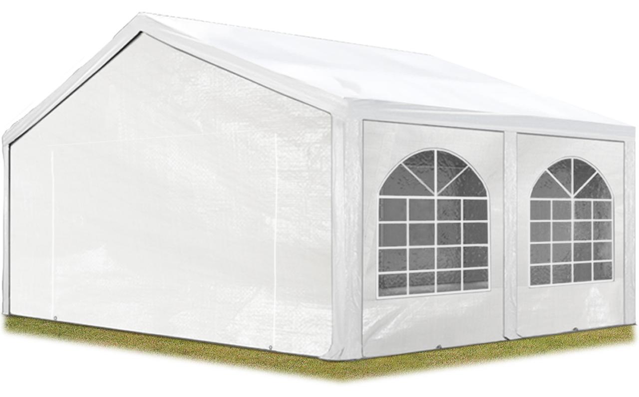 TOOLPORT Hochwertiges Partyzelt 5x5 m Pavillon Zelt PE Plane 450 N Gartenzelt Festzelt Wasserdicht weiß