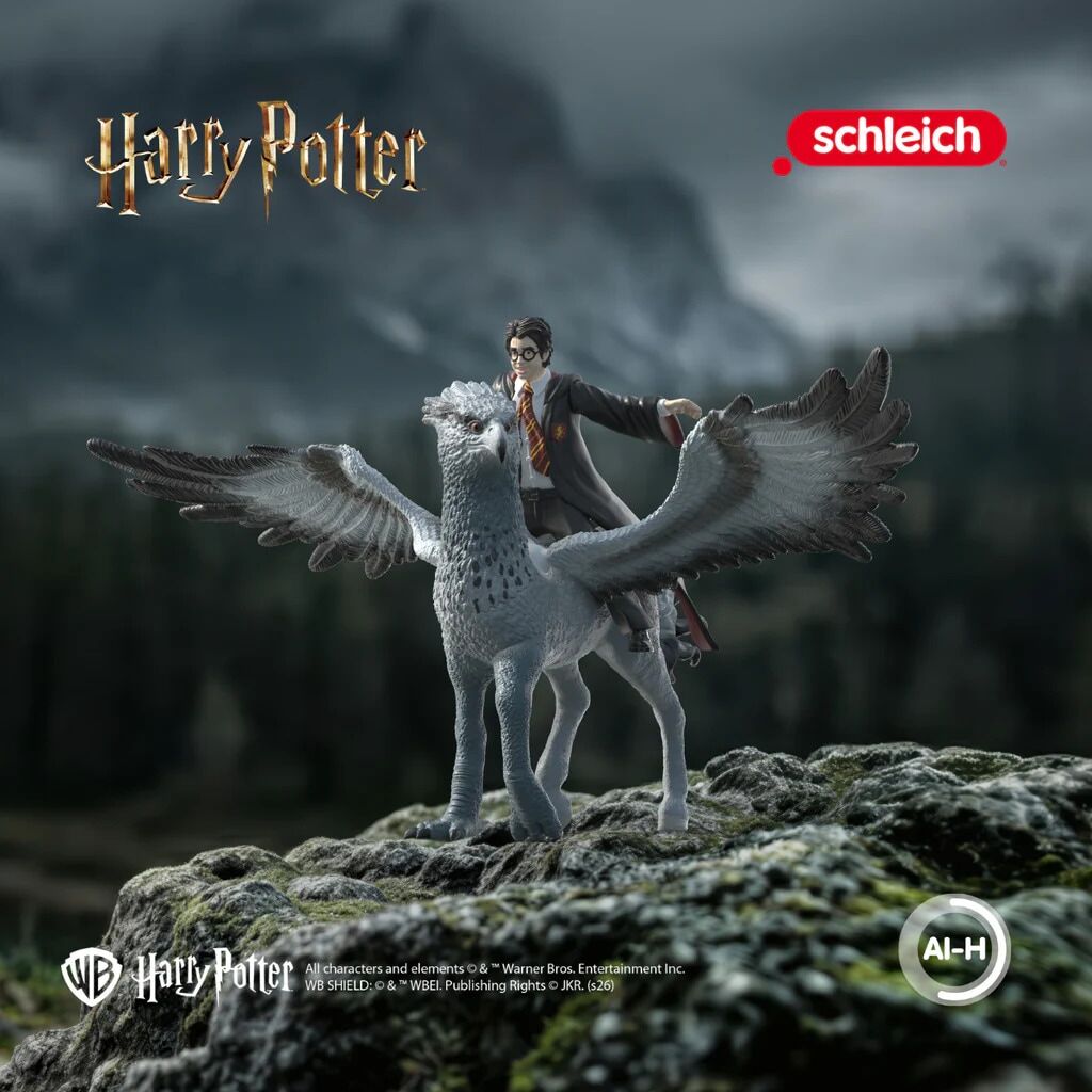 Spielfigur SCHLEICH "HARRY POTTER™, Harry Potter™ auf Seidenschnabel (14947)", grau (bunt), Spielfiguren, KinderB:24,5cm H:17,5cm T:16cm, Kunststoff, Spielfigur, B:24,5cm H:17,5cm T:16cm